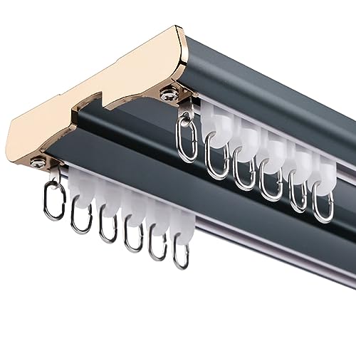 Barra de cortina de aluminio ajustable de 1,5 m a 4 m, diseño resistente de doble junta para uso en interiores y exteriores, riel moderno y versátil, fácil instalación y duradero, color B