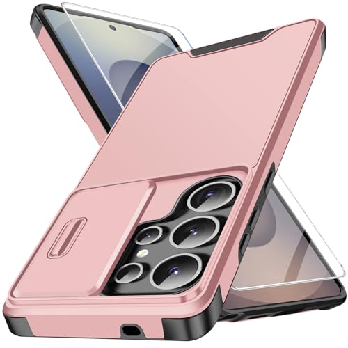 Coque Samsung S25 Ultra rose antichoc avec protège-caméra intégré