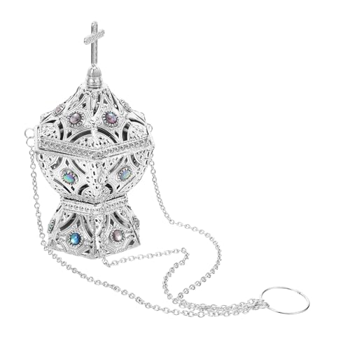 GLEAVI Quemador de Incienso Metálico Colgante en Forma de Cruz