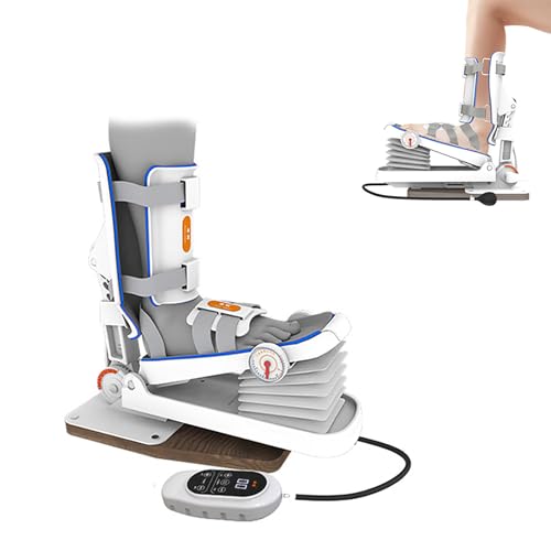 HZFAIGLL Electric Ankle Joint Trainer, Brace Ankle Joint Rehabilitation Training Device, Adjustable Strength, Remote/Manual Compression, Static Traction Correction, Reduce Pain