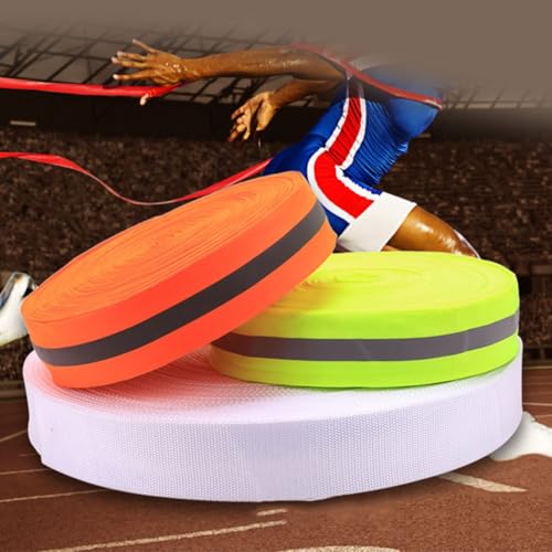 Lignes de délimitation de volleyball orange 100m x 5cm en polyester pour terrain d'athlétisme