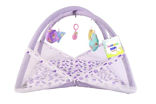 Image of Toddylon Baby Bed New Born Baby Bedding Set Combo of Baby Mattress with Mosquito Net | Carry Bag | Cotton Beds | Carry Bag | Unisex Infants (0-6 Months) (2PCS Set)