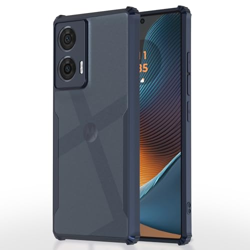 Image of Pikkme Motorola Moto Edge 50 Fusion 5G / Motorola Moto G96 5G Back Cover | Crystal Clear Transparent Back | Ultra Hyrbid | Full Camera Protection | Raised Edge | Bumper Back Case (Blue)