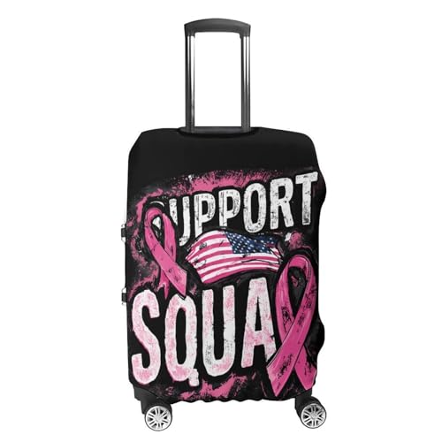 Breast Cancer Support Squad U.S.A. Flag Luggage Covers Washable Travel Suitcase Cover Elastic Baggage Protector4