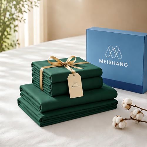 Image of MEISHANG 1000TC Egyptian Cotton Sheets Queen, 16 inch Deep Pocket | 1000TC Egyptian Cotton Sheets, Sateen Weave, Ultra Soft & Breathable, OEKO-TEX Certified