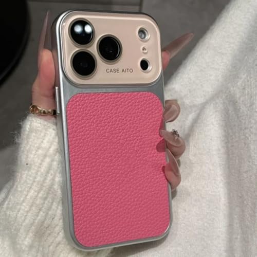 Étui Cuir Rose iPhone 15 Pro antichoc pour éviter les rayures