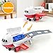 Beestech Airplane Toys with Runway and Car, Friction Powered Launcher Plane Toys for Boys Girls Kids Toddlers 3 4 5 6 Year Olds, Birthday Gifts (Red) (Red)