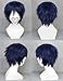 COSPLAZA Cosplay Wig Short Dark Blue Heat Resistant Anime Full Hair With Cap (Blue)