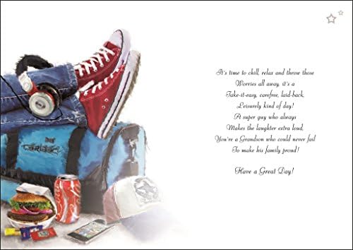Grandson Birthday Card - (JJ-V514) - Sports Bag - Velvet Range - Embossed & Foil Finish