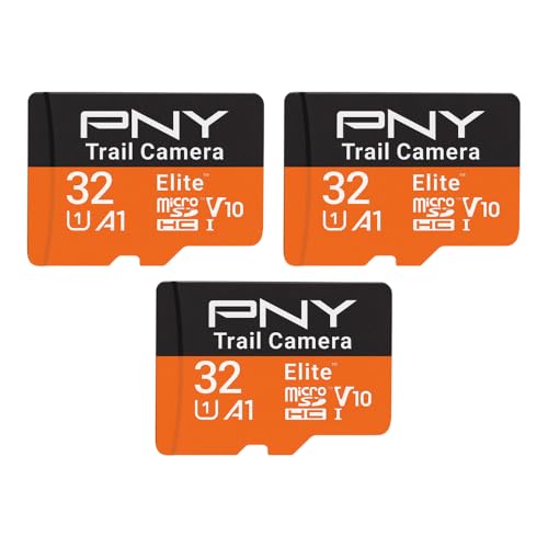 Image of PNY 32GB Elite U1 V10 A1 microSDHC Trail Camera Flash Memory Card 3-Pack