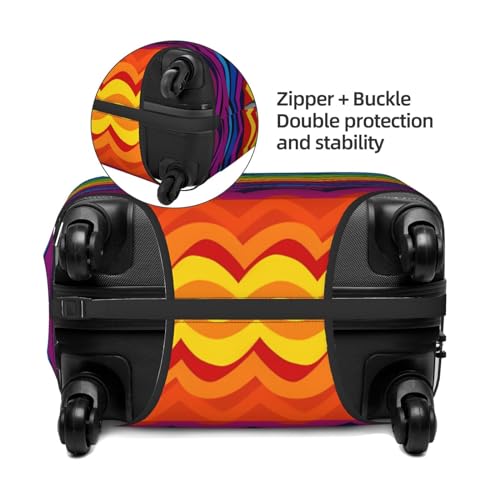 Luggage Cover Gay Pride Rainbow Pattern Travel Luggage Covers Thicker Elastic Suitcase Cover Dustproof Baggage Cover Scratch-Resistant Suitcase Cover Protector Fit 18-32 Inch Luggage Medium3