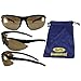 BlueWater Polarized Islander 24 Sunglasses Black Frames Photochromic Transforming Lens Lighter to Darker Brown Lens by Global Vision