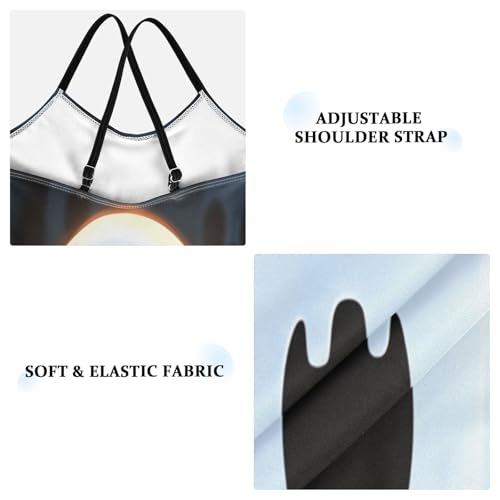 Pigsaly Girls One Piece Swimsuits Halloween Scary White Ghost Kids Cross Back Swimwear Toddler Beach Sport Bathing Suit 3T3