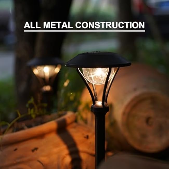 GOODSMANN Low Voltage Pathway Lights Landscape Lighting Outdoor Path Lights Wired LED 1W 60 Lumens 3000K Aluminum Housing Walkway Driveway Light with Stake Connector