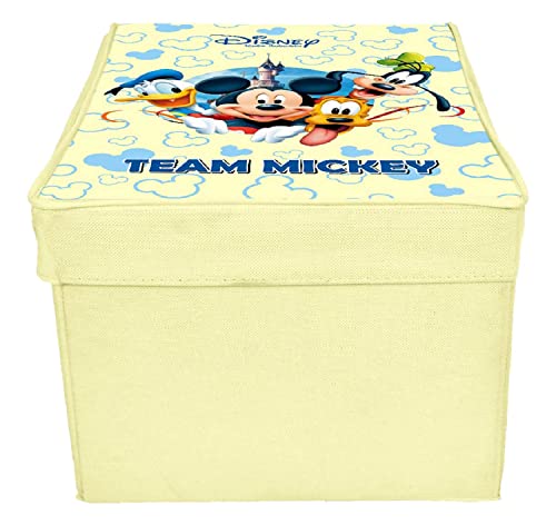 Image of Kuber Industries Disney Team Mickey Printed Multipurposes Non-Woven Flodable Storage Box /Oragnizer (Cream)-HS43KUBMART26574