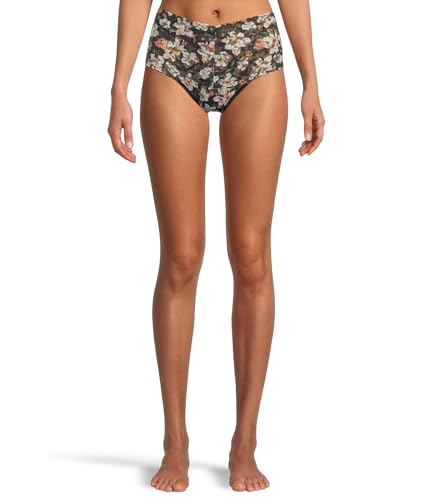 hanky panky Womens Printed Retro Lace Thong Dark Room Blooms One Size One Size