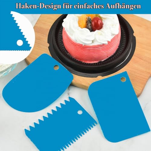 Foto von 6 Stück Teigkarte Teigschaber Set, Kuchenschaber Kunststoff Silikon, Teigschneider Teigkarte Set, Spachtel Antihaftbeschichtete, für Pizza, Gebäck, Brotbacken, Kuchen, Backzubehör Schaber