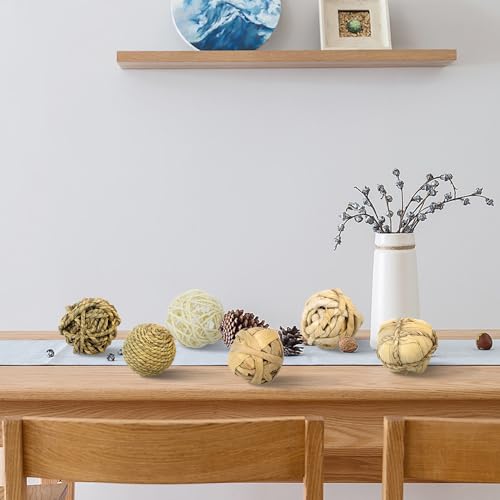 Kesywale Set Of 6 Decorative Balls For Centerpiece Bowl Fillers, 2.8 Inch Assorted Rattan Wicker Balls Spheres Orbs, Vase Fillers thumb #5