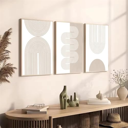 Images murales salon et chambre beige XINBAO avec impression géométrique abstraite 50x70