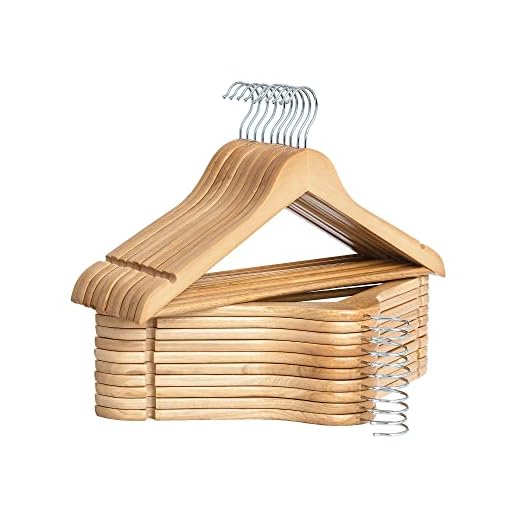 StorageWorks Wooden Hangers 20 Pack, Wood Coat Hanger for Coats, Shirts, Jackets, Pants, Suits, Natural Wood Color