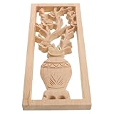 OATIPHO Apliques de Madera Tallada para Muebles sin Pintar Decoración para Armarios y Cabeceros Incrustaciones Decorativas para Puertas y Espejos Diseño Artesanal Chino Accesorios de