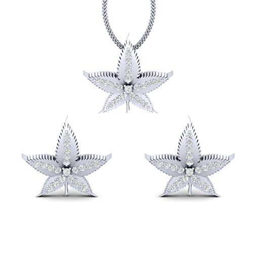 Pendientes de marihuana en plata de ley 925 maciza y brillantes diamantes