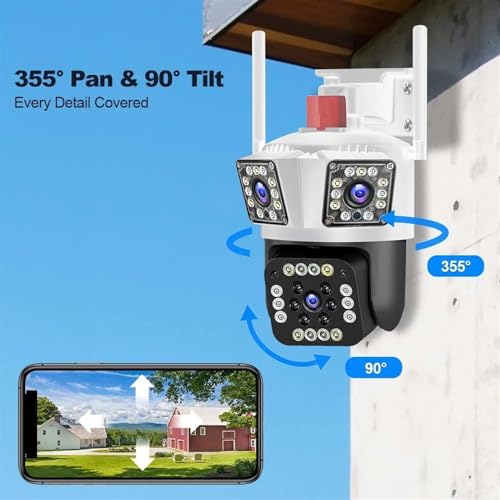 Cámara CCTV exterior 12MP 6K con zoom 8x y almacenamiento de 128GB 6
