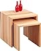 Produktbild HomeTrends4You 576117 2-Satztisch / Beistelltisch Lina, Echtholz Kernbuche massiv geölt, 45x45x45 cm und 39x40x39cm