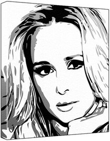 Diana Vickers (100% Original Painting. Not A Print ) Acrylic Paint On Deep Framed Canvas (60 x 50 x 1.8 cm) 3-Colour Black/Grey/White-image-42