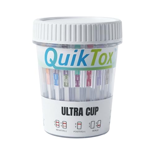 QuikTox Ultra Cup Multi-Drug Screen Test, 8 Panel, 25 Pack