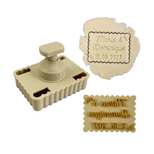 PivoFix® - Stampino per biscotti personalizzabile con piastre intercambiabili - Made in France (pacchetto completo - Testo e rami)