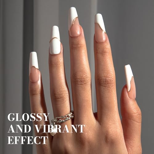 Image of MelodySusie White Gel Nail Polish,0.5fl oz Nails Soak Off UV LED Milky White Gel Polish Christmas Gift for Women Nail Art Manicure Salon DIY Nail Design Decoration at Home-595-A2202