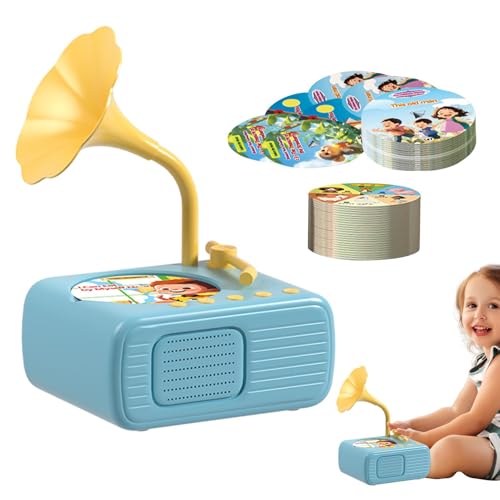 Jouets Gramophone pour Tout-Petits, Gramophone pour 96 Cartes | Jouet d'enregistrement de phonographe de Musique pour Tout-Petits | Lecteur d'histoires et de Musique pour , Jouet d'apprentissage