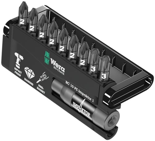 Wera Bit-Check 10 PZ Impaktor 1, 10 Pezzi, Nero Wera Bit-Check 10 PZ Impaktor 1, 10 Pezzi, Nero