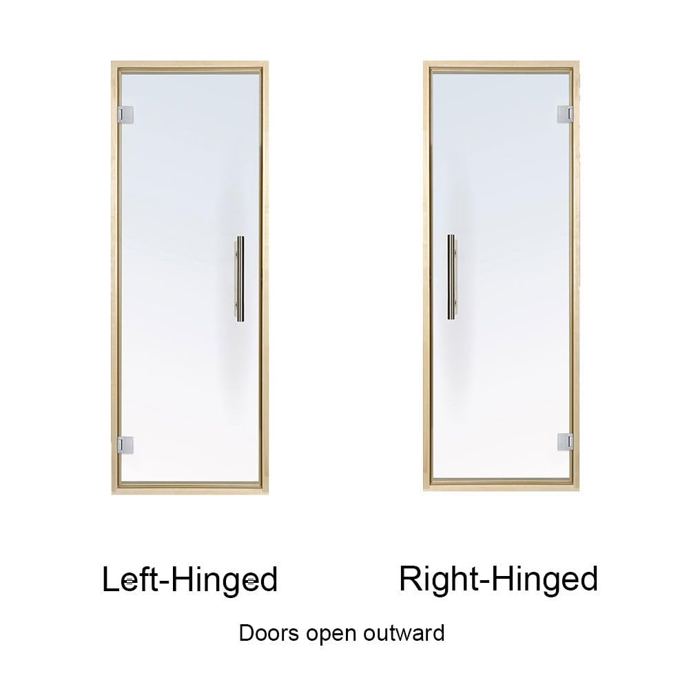 PROSAUNAS Clear & Tinted Glass Sauna Door, Prehung Tinted Glass Sauna Door (Left Hanging, Tinted - Aspen Frame 24x73)