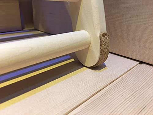 WEIGAND® Ergonomische Rückenlehne I Hoher Sitzkomfort I Aus feiner Linde I Weichholz I Stopper aus natürlichem Kork gegen Verrutschen - kein Verfärben der Liegen I Sauna I Saunazubehör I Rückenlehne - Image 5