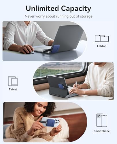 Image of ORICO 2TB Magnetic External SSD, Aluminum Alloy, Up to 2000MB /s, 4K 120Hz ProRes HDR Record and Store, External Solid State Drive, Compatible with iPhone 17 16 Pro Max, Tablet, Computer - K20MINI Blue