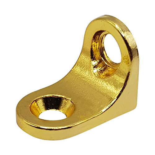 M4TEC Supports d'étagère en acier robuste pour fixation d'étagères d'armoire – 22 mm de portée 22 x 14 x 16,5 mm - Pack de 10 laiton