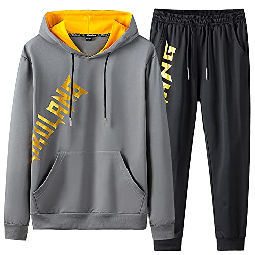 Generic Chándal para hombre de 2 piezas, traje deportivo para hombre, chándal, traje de invierno para hombre, traje deportivo para hombre, traje de correr, gimnasio, traje de ocio, traje de tracksuit