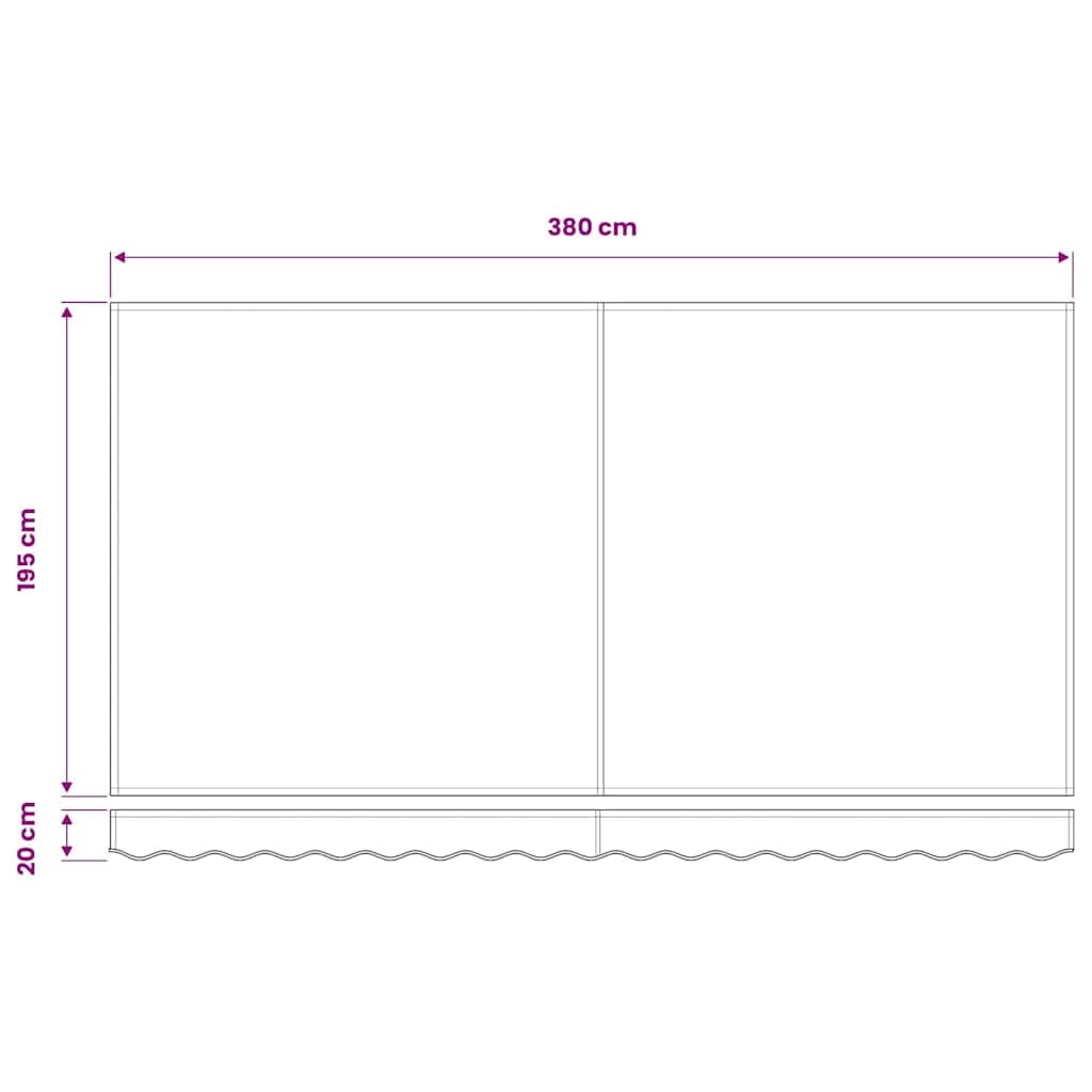 Toile De Rechange pour Auvent Bleu Et Blanc 4x2m Polyester