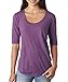 Anvil Ladies Triblend Deep Scoopneck 1/2 Sleeve T-Shirt. 6756L - XX-Large - Heather Aubergine