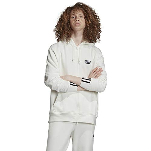 adidas Men's Back to School Full-Zip Hooded Sweatshirt (Core White, Small)