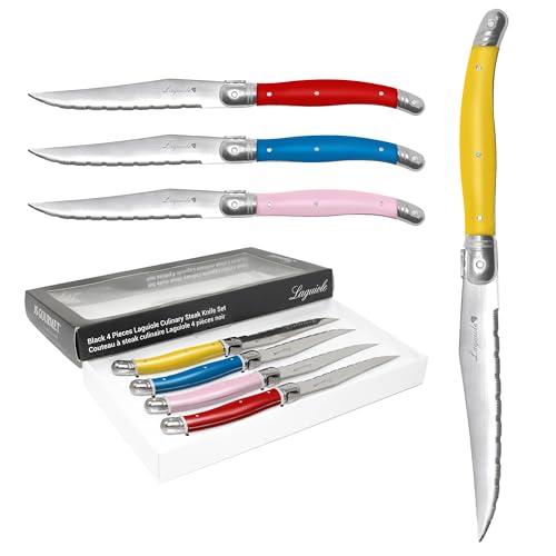 Steak Knives Set of 4, Forged Stainless Steel...