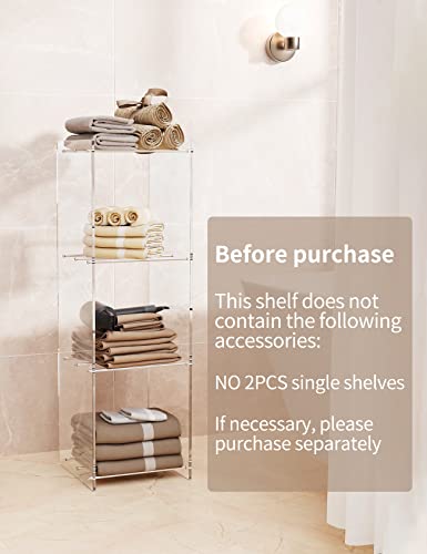 Solaround Acrylic Narrow Bookcase Skinny Bookshelf Modern Display Storage Organizer For Living Room Office Bathroom (Clear, 3 Tier) #TOP4