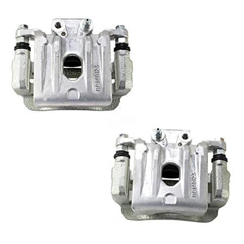 Image of TRQ Rear Driver and Passenger Side Brake Caliper Set Caliper Brackets Hardware Compatible with 2010-2012 Hyundai Santa Fe 2011-2013 Kia Sorento