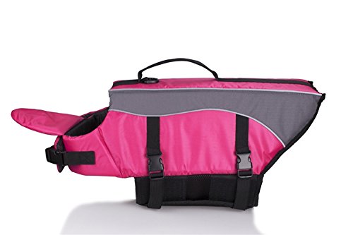 Tineer Perro Chaleco Salvavidas Life Jacket Swimming Suit Seguridad Traje de baño Chaleco Reflectante Mascota Flotación Salvavidas Natación (M, Rosa)