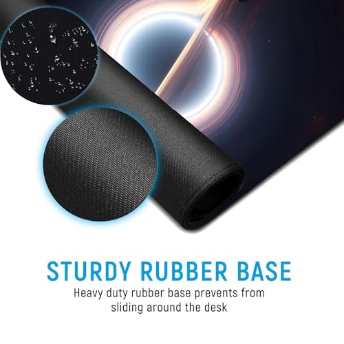 Image of Black Hole Combo XL Extended Gaming Mouse Pad | XXL Large Desk Mat 60x30cm for Laptop & PC | Non-Slip Rubber Base, Waterproof, Durable & Smooth Surface | Office, Gaming & Study, asthetic