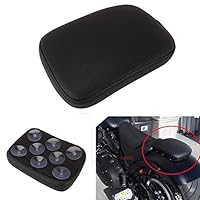 Motorrad Sitz Saugnapf Motorrad Sitzkissen mit 8 Saugnäpfen Rücksitz Beifahrersitzpolster für Custom Chopper Cruiser XL883 XL1200 X48 X72-Schwarz