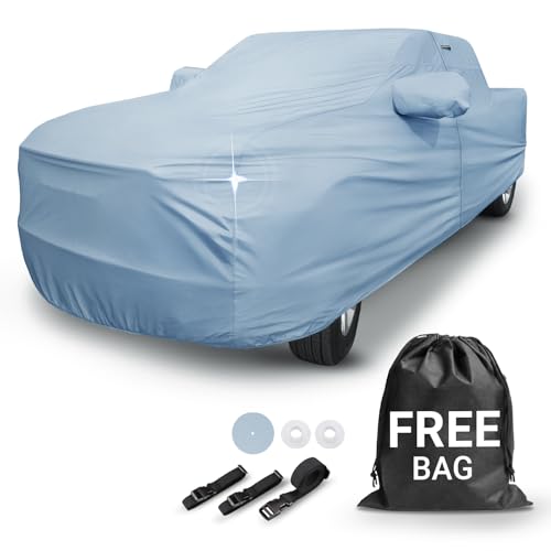 Image of iCarCover 18-Layer Premium Truck Car Cover Waterproof All Weather, Rain Snow UV Sun Protection Full Car Covers, Tacoma, Frontier, Explorer, Ridgeline, Ranger, Colorado, Size T82 (See Size Chart)