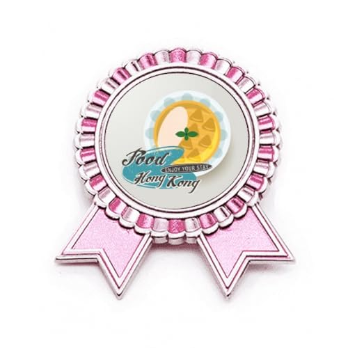 Broche rose Hong Kong Udon en métal M cadeau original voyage